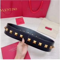 Market Sells Valentino Original Calf Leather Belt 7.0CM V96788 Black