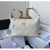 Buy Discount Chanel Sheepskin AS2910 Gold-Tone Metal white