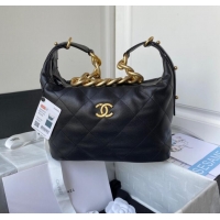 Top Grade Chanel Grained Calfskin AS2910 Gold-Tone Metal black