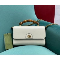 Buy Discount Gucci Small top handle bag with Bamboo 675794 white