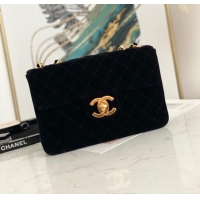 Top Quality Chanel Velvet FLAP BAG AS8825 black