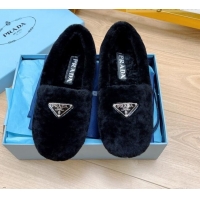 Low Cost Prada Shearling Loafers Black 111864