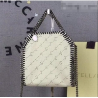 Good Looking Stella McCartney Tiny Falabella Lettering Canvas Tote Bag 18cm SM1609 White 2020