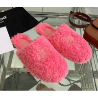 Low Cost Celine Shearling Flat Mules 121502 Pink