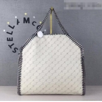 Inexpensive Stella McCartney Lettering Falabella Fold Over Tote Bag SM1611 White 2020