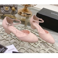 Low Cost Chanel Patent Calfskin Open Shoe/Pumps G38571 Light Pink