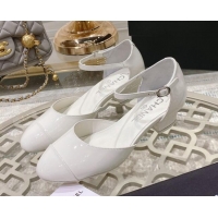 Fashion Chanel Patent Calfskin Open Shoe/Pumps G38571 White