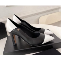 Discount Design Chanel Lambskin Pumps 8.5cm 121459 Black/White