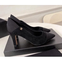 Top Quality Chanel Suede & Grosgrain Pumps 8.5cm 121461 Black