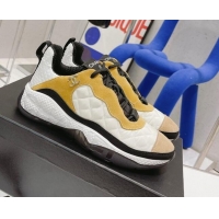 Low Cost Chanel Mesh & Suede Sneakers G38290 Yellow/White 