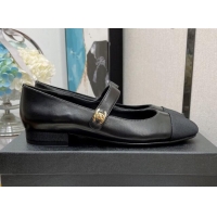 Top Quality Chanel Lambskin Mary Janes Ballerinas 121479 Black