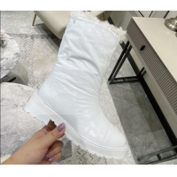 Custom Chanel Waxed Leather Short Boots White 121486