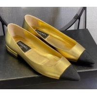  Best Design Chanel Leather Ballerinas 121769 Gold