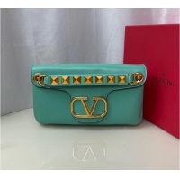 Unique Style VALENTINO GARAVANI Stud Sign nappa Shoulder Bag NL098 sky blue