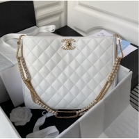 Shop Inexpensive Chanel Lambskin Shoulder Bag AS2977 white