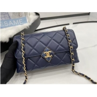 Reasonable Price Chanel Flap Lambskin Shoulder Bag AS2557 dark blue