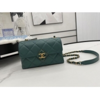 Pretty Style Chanel Flap Lambskin Shoulder Bag AS2556 green