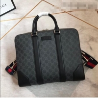 Top Grade Gucci Men's GG Black Briefcase 474135