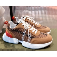 Good Looking Hermes Men's Woven Sneakers 011318 Brown