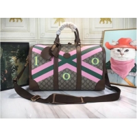 Top Quality Gucci GG carnation print duffle bag 681133 brown