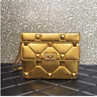 Discount VALENTINO GARAVANI Grained Calfskin Shoulder Bag 2B0I59 gold