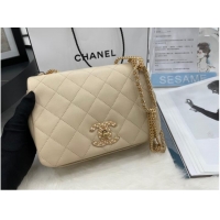 Modern Classic Chanel Flap Lambskin Shoulder Bag AS2975 cream