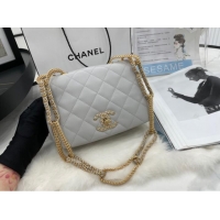 Modern Classic Chanel Flap Lambskin Shoulder Bag AS2975 light gray