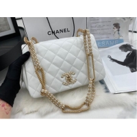 Well Crafted Chanel Flap Lambskin Shoulder Bag AS2976 white