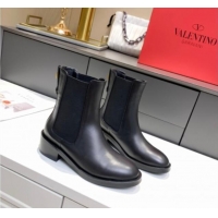 Super Quality Valentino One Stud Calfskin Ankle Boots 092543 Black