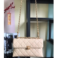 Unique Discount Chanel Flap Lambskin Shoulder Bag AS1267 cream