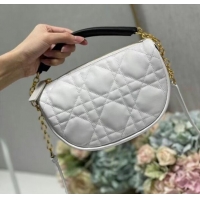 Top Grade DIOR Shoulder Bag Cannage Lambskin C0617 white