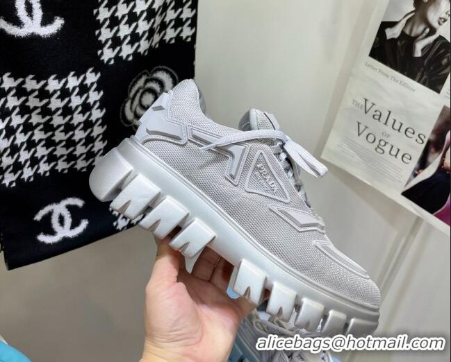 Modern Prada Fabric Sneakers Grey 112402