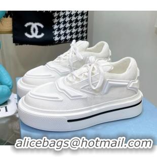 Best Luxury Prada Fabric Sneakers White 112404