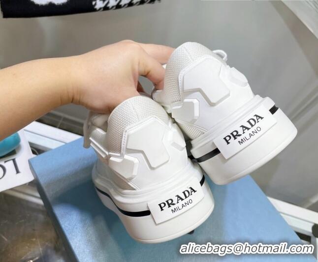 Best Luxury Prada Fabric Sneakers White 112404