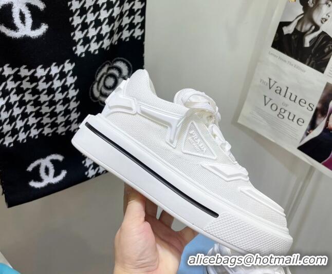 Best Luxury Prada Fabric Sneakers White 112404