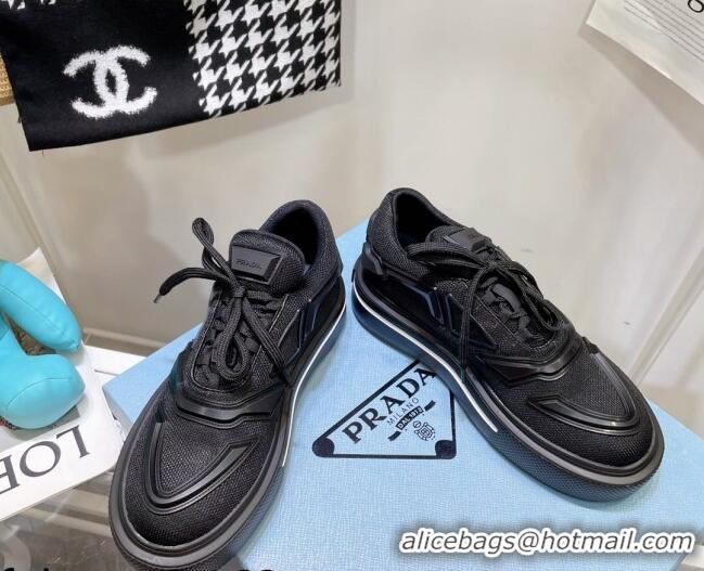 Low Price Prada Fabric Sneakers Black 112406