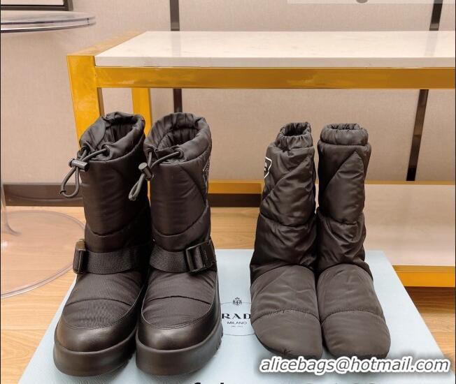 Good Product Prada Nylon Gabardine Boots All Black 121718