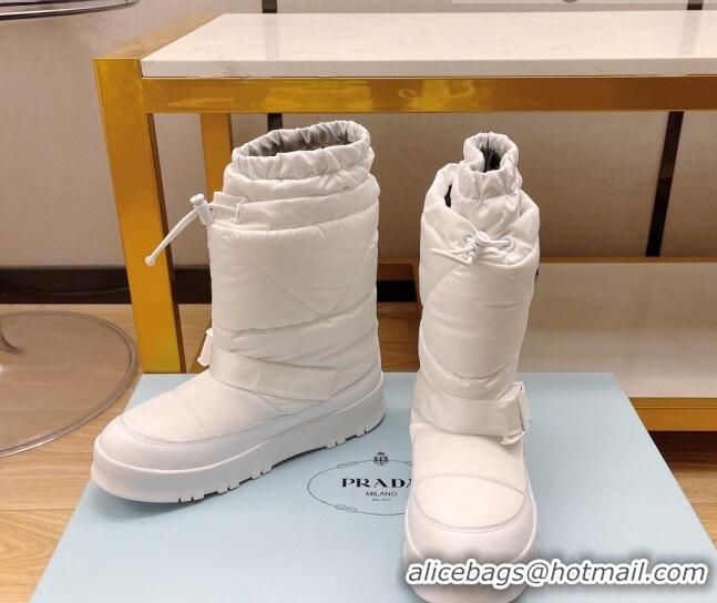 Trendy Design Prada Nylon Gabardine Boots 121718 White