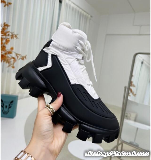 Most Popular Prada Cloudbust Thunder Sequin Sneakers/Ankle Boots 121726 White/Black