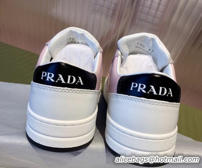 Elegant Prada District Leather Sneakers 121819 White/Pink