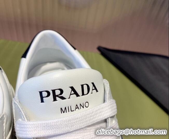 Classic Prada District Leather Sneakers 121819 White