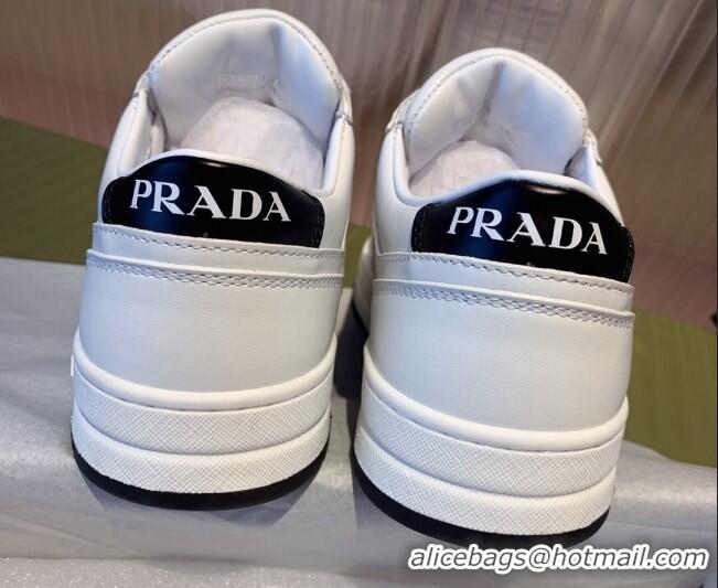 Classic Prada District Leather Sneakers 121819 White