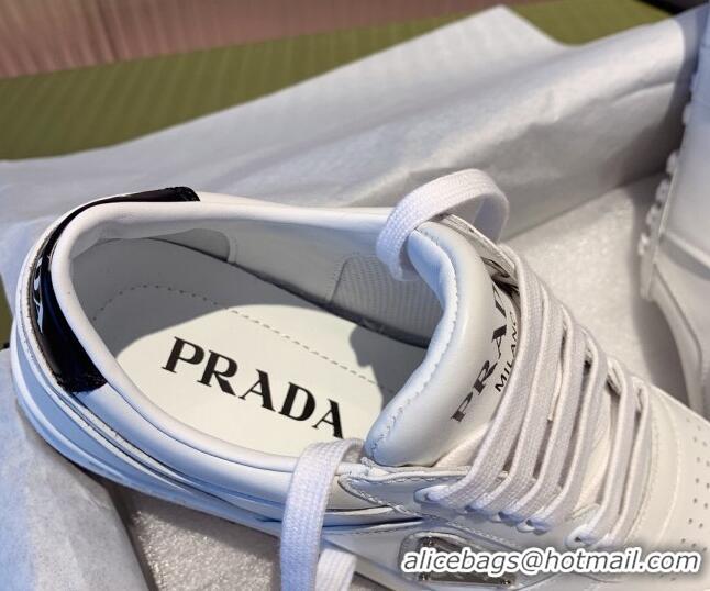 Classic Prada District Leather Sneakers 121819 White