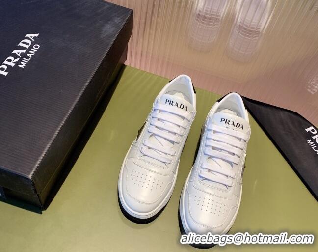 Classic Prada District Leather Sneakers 121819 White