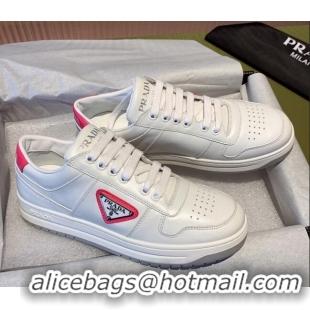 Top Grade Prada District Leather Sneakers 121819 White/Red