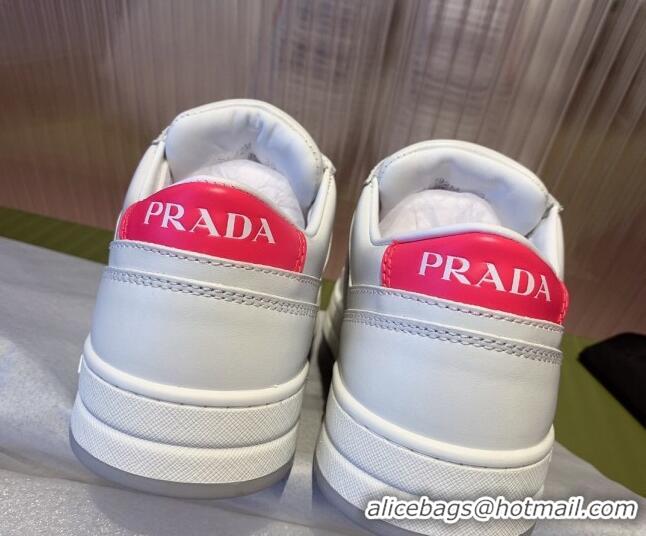 Top Grade Prada District Leather Sneakers 121819 White/Red