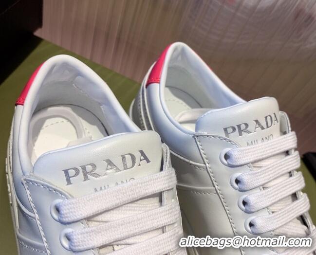 Top Grade Prada District Leather Sneakers 121819 White/Red