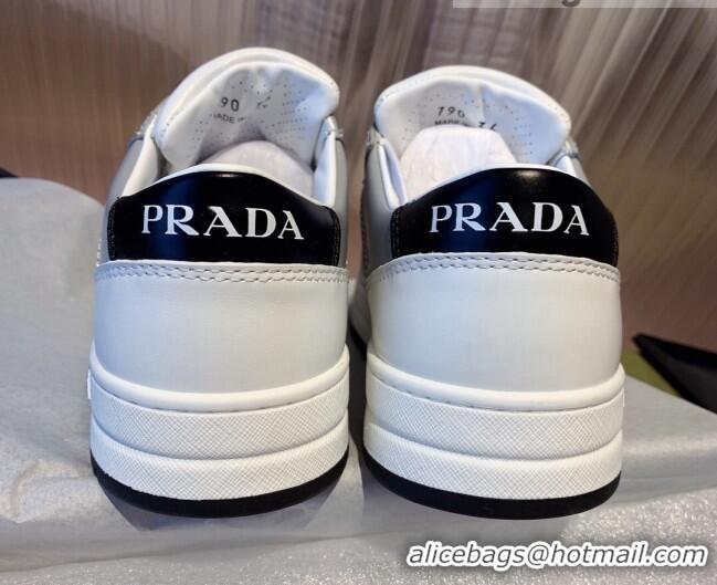 Good Looking Prada District Leather Sneakers 121819 White/Grey