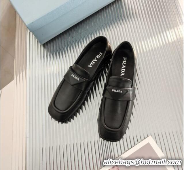 Classic Hot Prada Soft Lambskin Flat Loafers 011375 Black