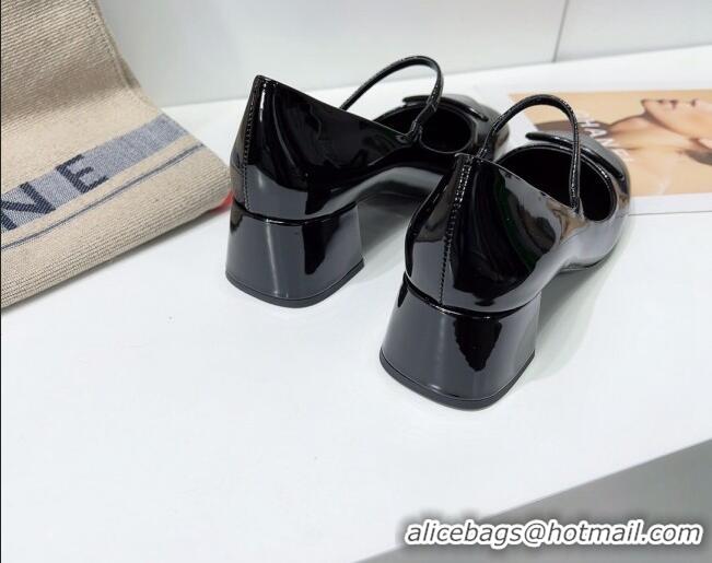 Top Quality Prada Patent Leather Mary Janes Pumps 5cm 011378 Black